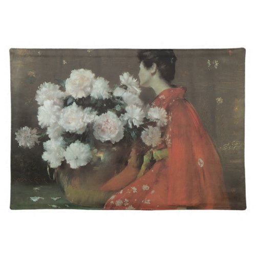 Peonies by William Merritt Chase Vintage Fine Art Cloth Placemat