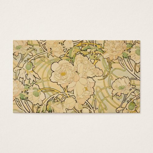 Peonies c1897 business cards