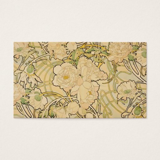 Customizable Peonies c1897 business cards
