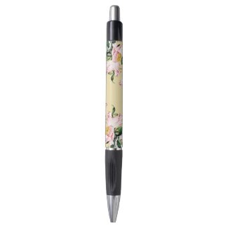Peonies Custom Pen - Emmy Rubber Grip Pen