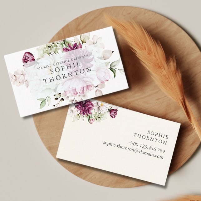 Peonies elegant  business card (Creator Uploaded)