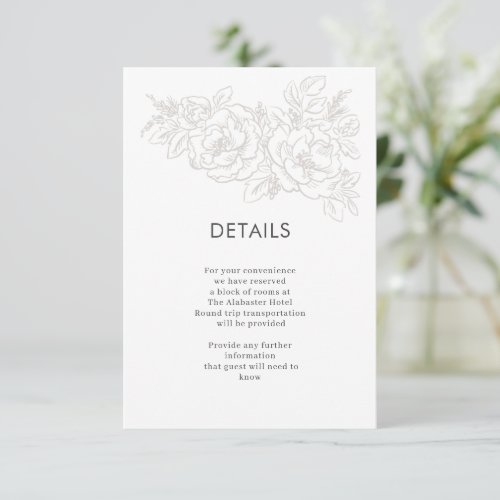 Peonies elegant flower corner enclosure card