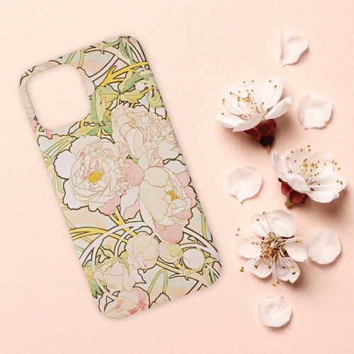 Peonies Floral Alphonse Mucha iPhone 12 Case