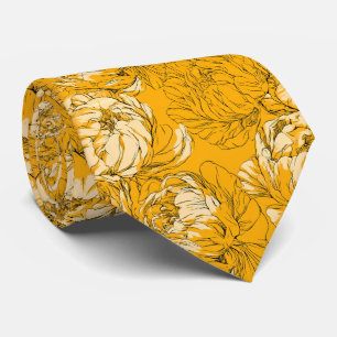 Peonies Floral Brother Floral Wedding Neck Tie