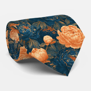 Peonies Floral Businessman Greenery Wedding Neck Tie