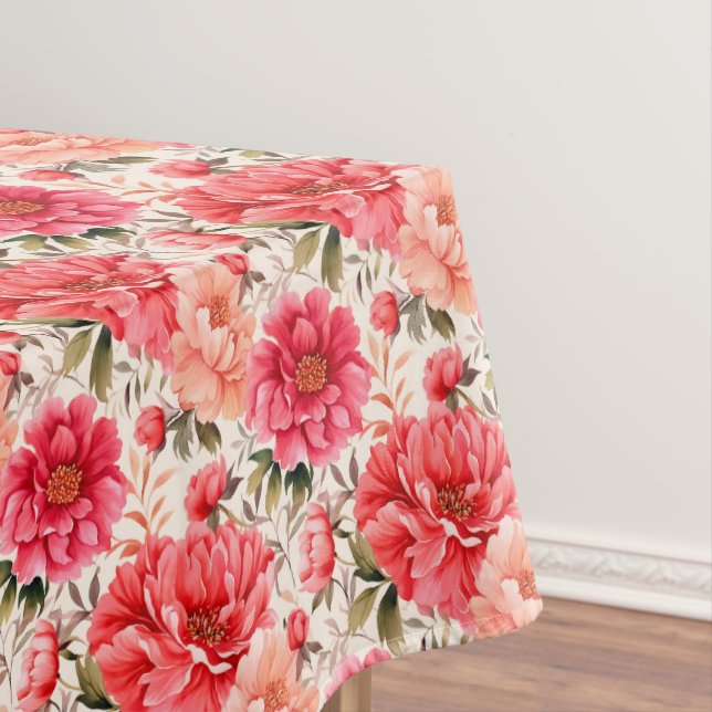 Peonies Floral Cotton Tablecloth (In Situ)
