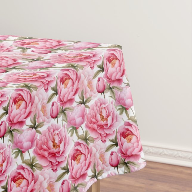 Peonies Floral Cotton Tablecloth (In Situ)