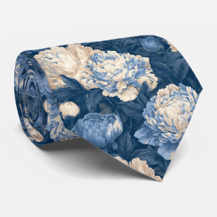 Peonies Floral Engagement Budget Wedding Neck Tie