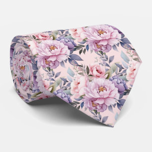 Peonies Floral Peony Flowers Neck Tie