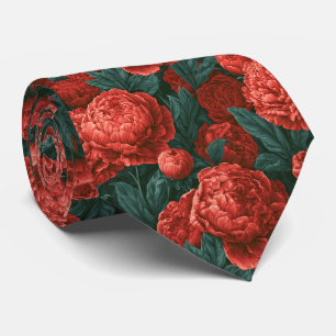 Peonies Floral Uncle Commencement Neck Tie
