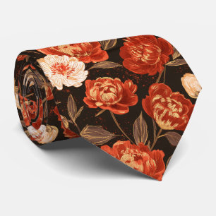 Peonies Flower Best Man Business Attire Neck Tie
