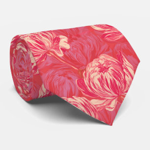 Peonies Flower Father Day Summer Wedding Neck Tie