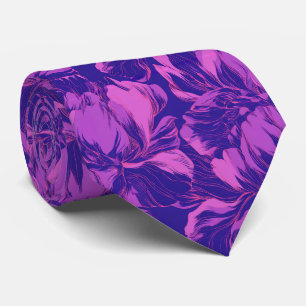 Peonies Flower Father Groom Retro Wedding Neck Tie