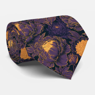 Peonies Flower Menswear Tropical Wedding Neck Tie