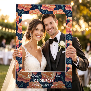 Peonies Flower Reception Photo Booth Prop Timeless Selfie Frame