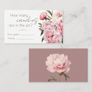 Peonies guess how many candies enclosure card