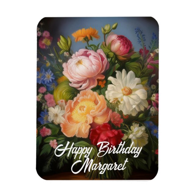 Peonies Happy Birthday  Magnet (Vertical)