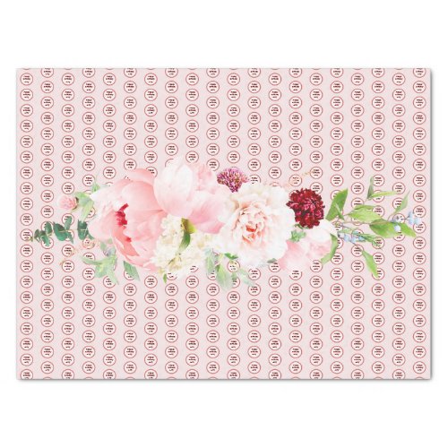 Peonies Happy Birthday Polka Dot Tissue Paper