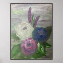 Peonies & Hollyhocks Print, Poster