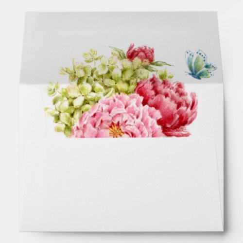 Peonies Hydrangea Floral Envelope 