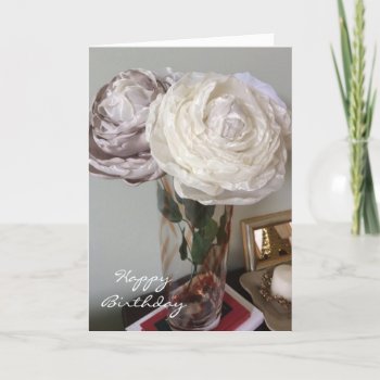 Peonies In A Vase Birthday Card by seashell2 at Zazzle