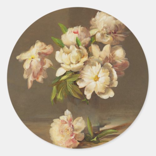 Peonies in a Vase Charles Ethan Porter  Classic Round Sticker
