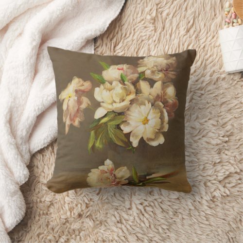 Peonies in a Vase Charles Ethan Porter  Throw Pillow