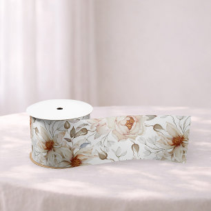 Peonies in Bloom Satin Ribbon