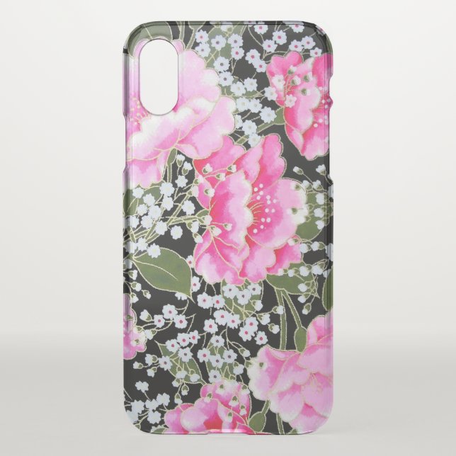 Peonies in Japanese Art Uncommon iPhone Case (Back)