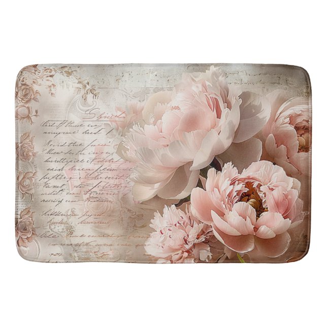 Peonies in Pink Pastels  Bath Mat (Front)
