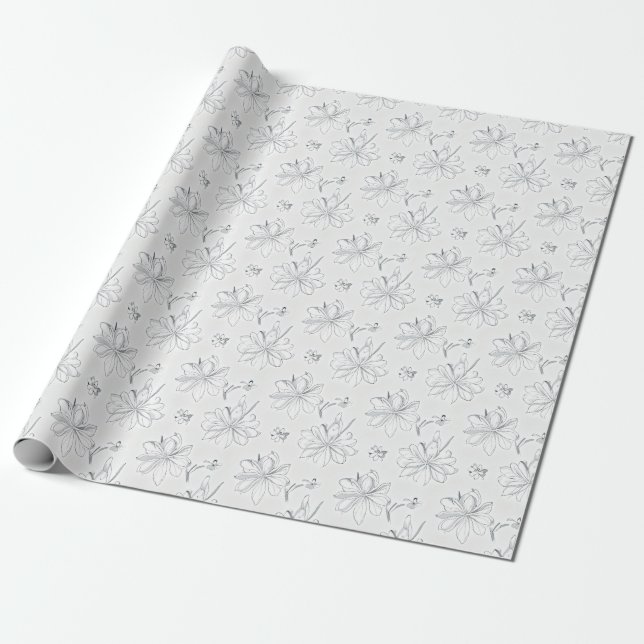 Peonies in the Valley Wrapping Paper (Unrolled)
