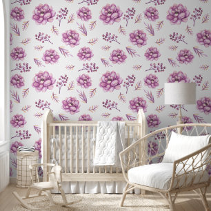 Peonies leaf country garden seamless pattern wallpaper
