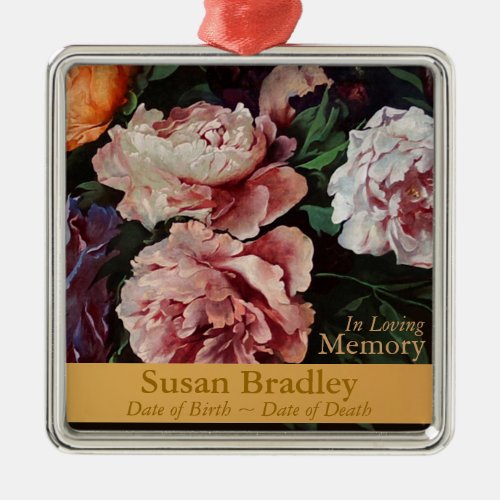 Peonies Memorial Funeral Personalized Ornament