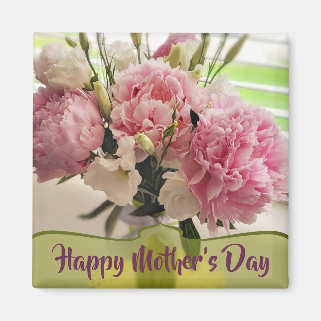 Peonies Mother's Day Floral  Magnet (Front)