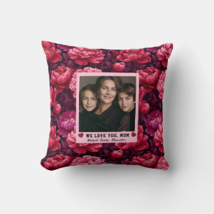 Peonies Mummy Mum Son Home Makeover Victorian Throw Pillow