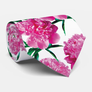 Peonies. Neck Tie