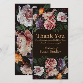 Peonies Painting 3 Sympathy Thank You Photo Card