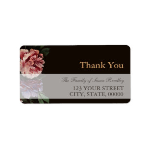 Peonies Painting Family Thank You Address Label