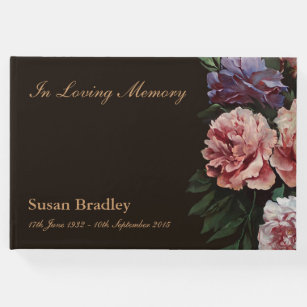 Personalised Wedding Guest Book Peony Blush Pink Bouquet Photo Memory Album 