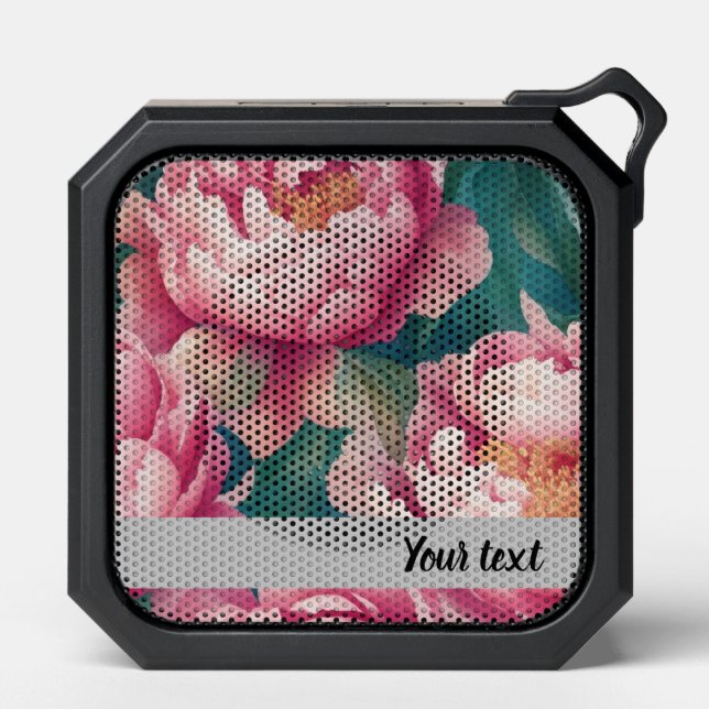 Peonies pattern bluetooth speaker (Front)