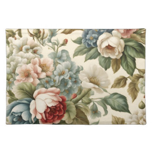Peonies, Phlox, and Roses Botanical Cloth Placemat