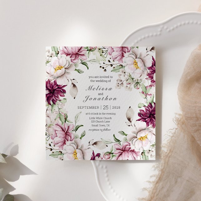 Peonies Pink Burgundy Floral Wedding (Creator Uploaded)