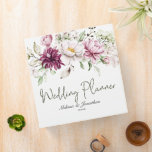 Peonies Pink Burgundy Floral Wedding Planner 3 Ring Binder<br><div class="desc">Soft watercolor Pink Burgundy Peonies Floral. Personalize with your event details easily and quickly,  simply press the customize it button. Coordinating back. Matching items to complete your event collection are available in our Zazzle store!</div>