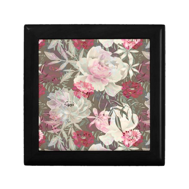 Peonies pink rose flowers flower garden bouquet gift box (Front)