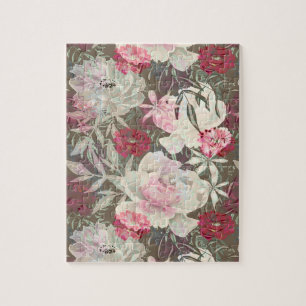 Peonies pink rose flowers flower garden bouquet  jigsaw puzzle