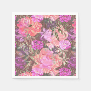 Peonies pink rose flowers flower garden bouquet napkins
