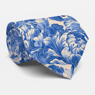 Peonies Print Best Man Floral Wedding Neck Tie