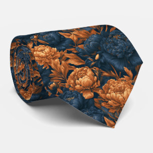 Peonies Print Bride Father Wedding Attire Neck Tie