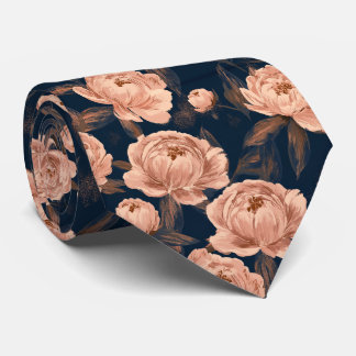 Peonies Print Menswear Destination Wedding Neck Tie