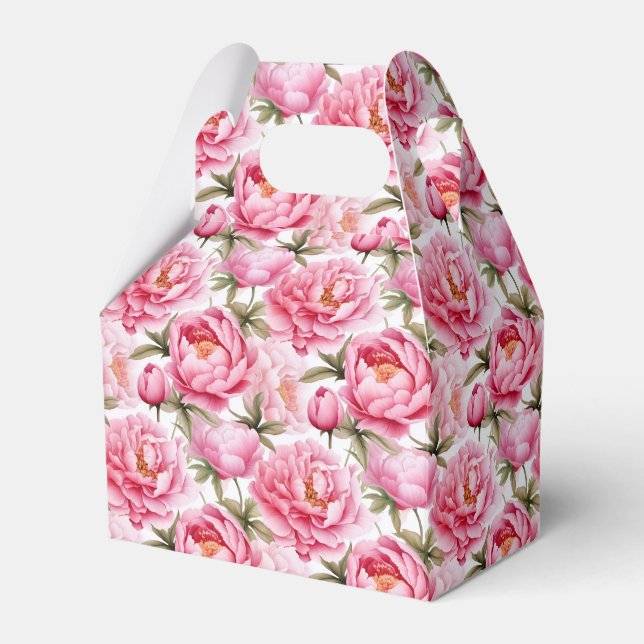Peonies Print Party Treat Box (Front Side)